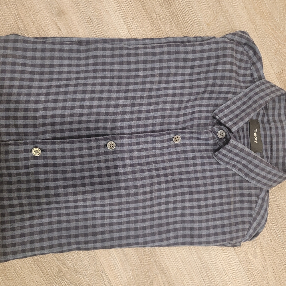 Theory Mens Long Sleeve Button Up Shirt